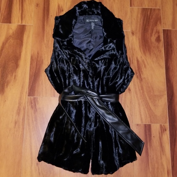 INC International Concepts Tops - 💣 NWOT I.N.C. Faux fur vest with leather belt